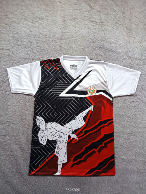 Jersey Silat Merah-Hitam dengan Desain Atlet Keren - Jersey Custom PROKAOS
