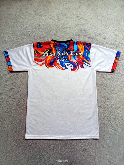 Jersey Singa Garang dengan Desain Api Warna-warni - Gambar 2