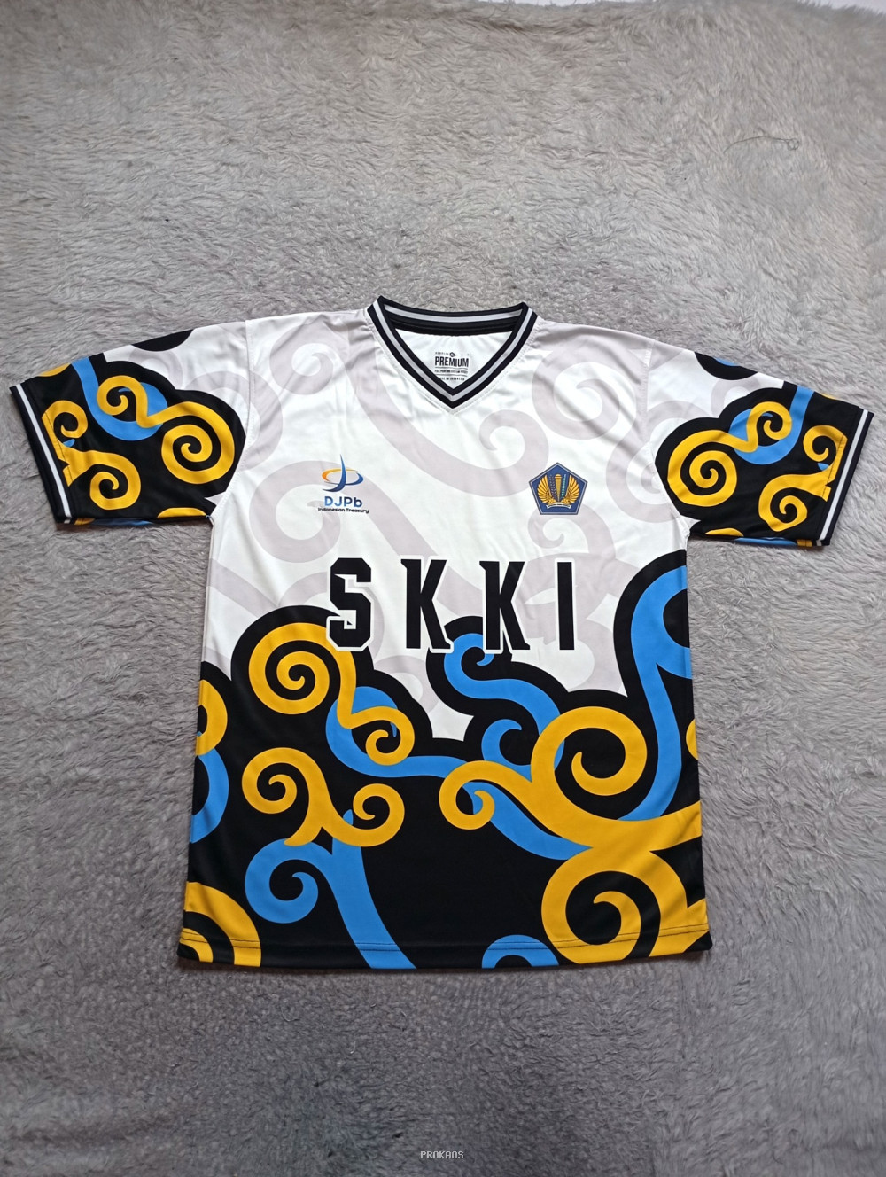 Jersey SKKI dengan Motif Berwarna & Logo DJPb & Kemenkeu - Jersey Custom PROKAOS