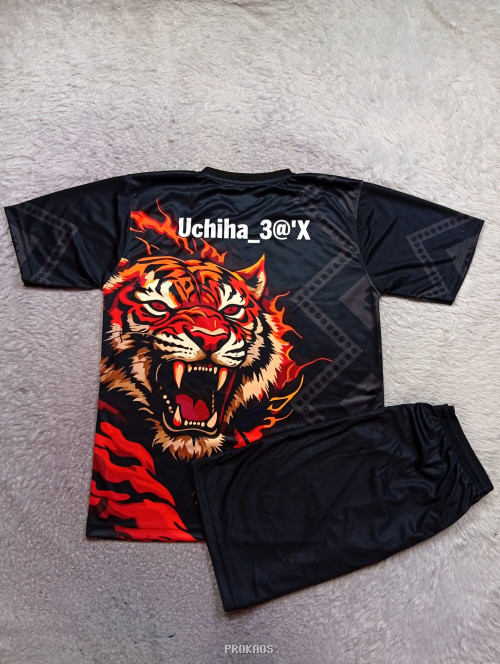 Jersey Taekwondo Hitam dengan Desain Harimau Garang - Gambar 2