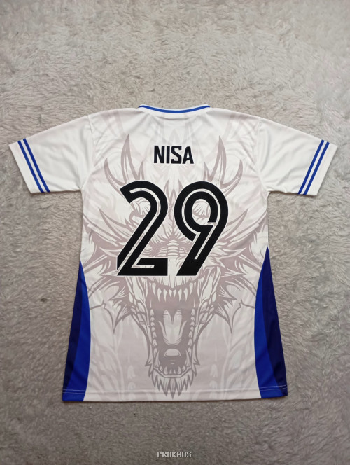 Jersey Taekwondo Putih: Desain Naga & Aksentuasi Biru - Gambar 2