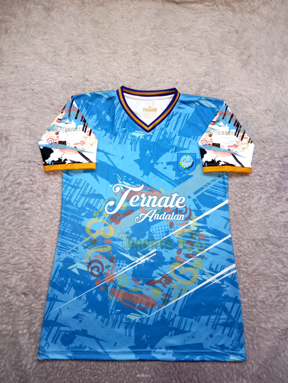 Jersey Ternate Andalan: Dominasi Biru dengan Detail Menarik - Jersey Custom PROKAOS