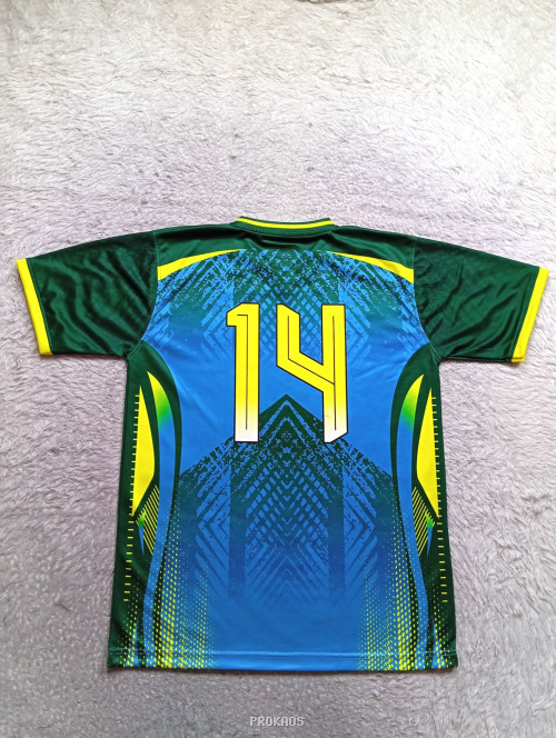 Jersey Voli MSJ Lampung: Kombinasi Hijau, Biru & Kuning - Gambar 2