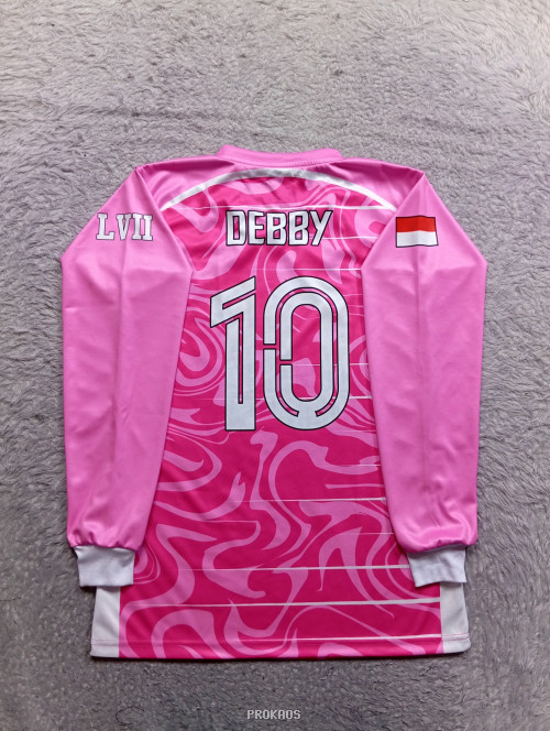 Jersey Voli Polimarim: Pink Bertekstur dan Logo PVBSI - Gambar 4