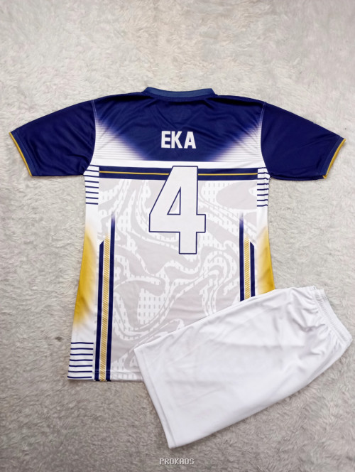 Jersey Voli Putih-Biru SDN Matekan: Desain Garuda & Logo PBVSI - Gambar 2