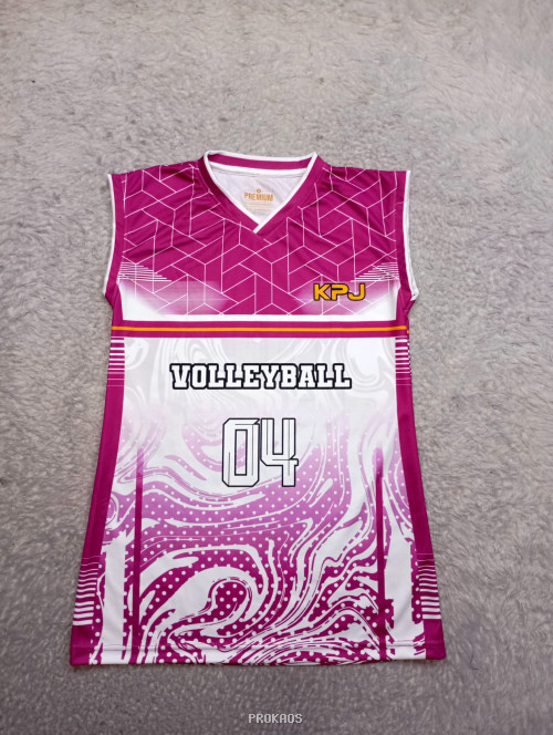 Jersey Voli Ungu-Putih, Desain Modern dengan Nomor 04 - Jersey Custom PROKAOS