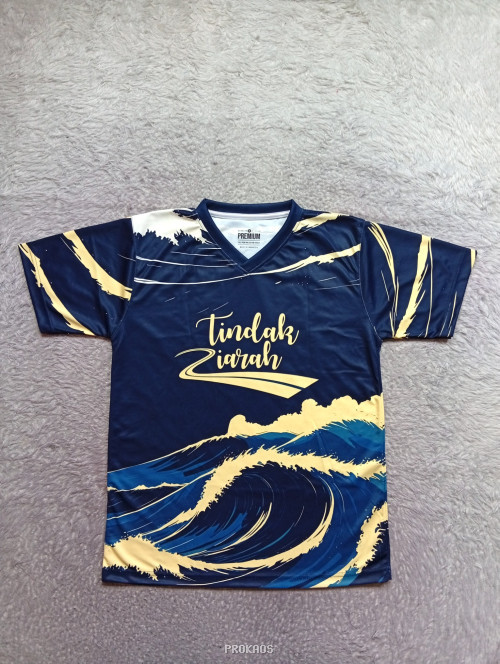 Jersey Ziarah: Gelombang Laut, Nuansa Gelap & Emas - Jersey Custom PROKAOS