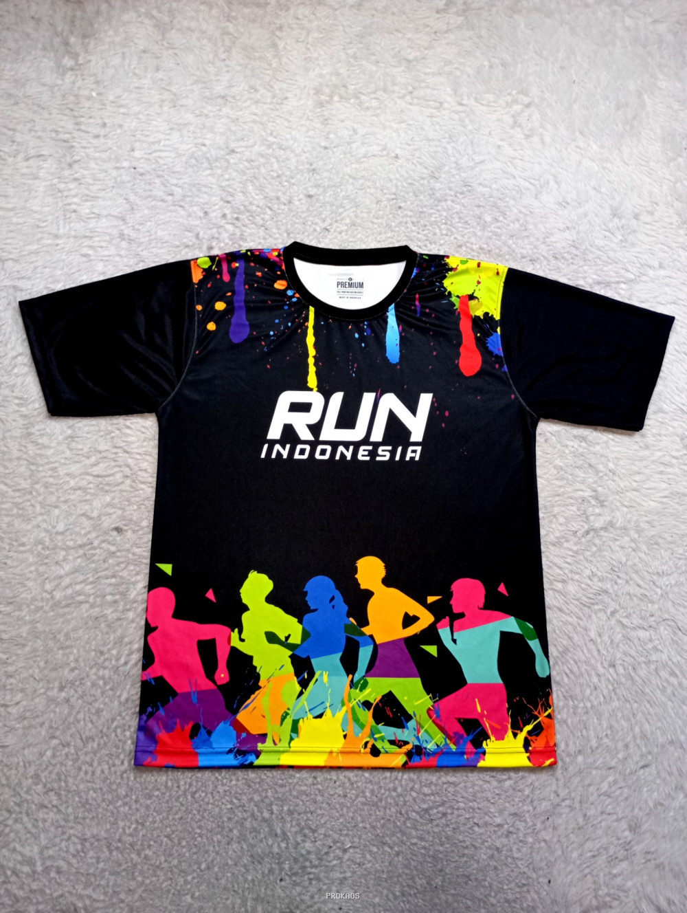 Kaos Lari Run Indonesia: Desain Dinamis Warna-warni - Jersey Custom PROKAOS