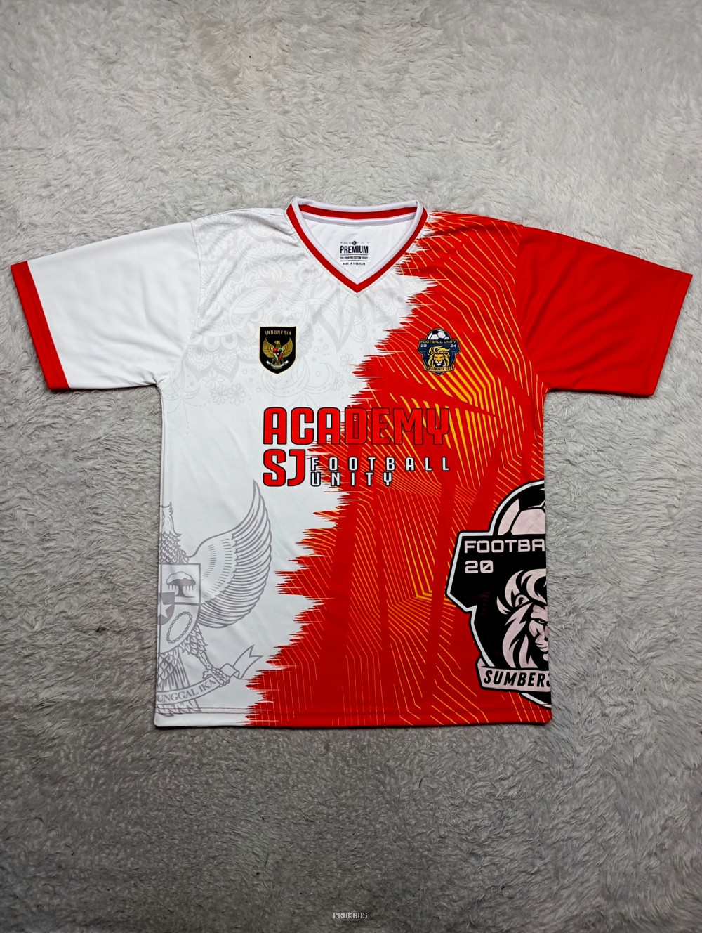 Jersey Bola Academy SJ Football Unity Merah Putih - Jersey Custom PROKAOS
