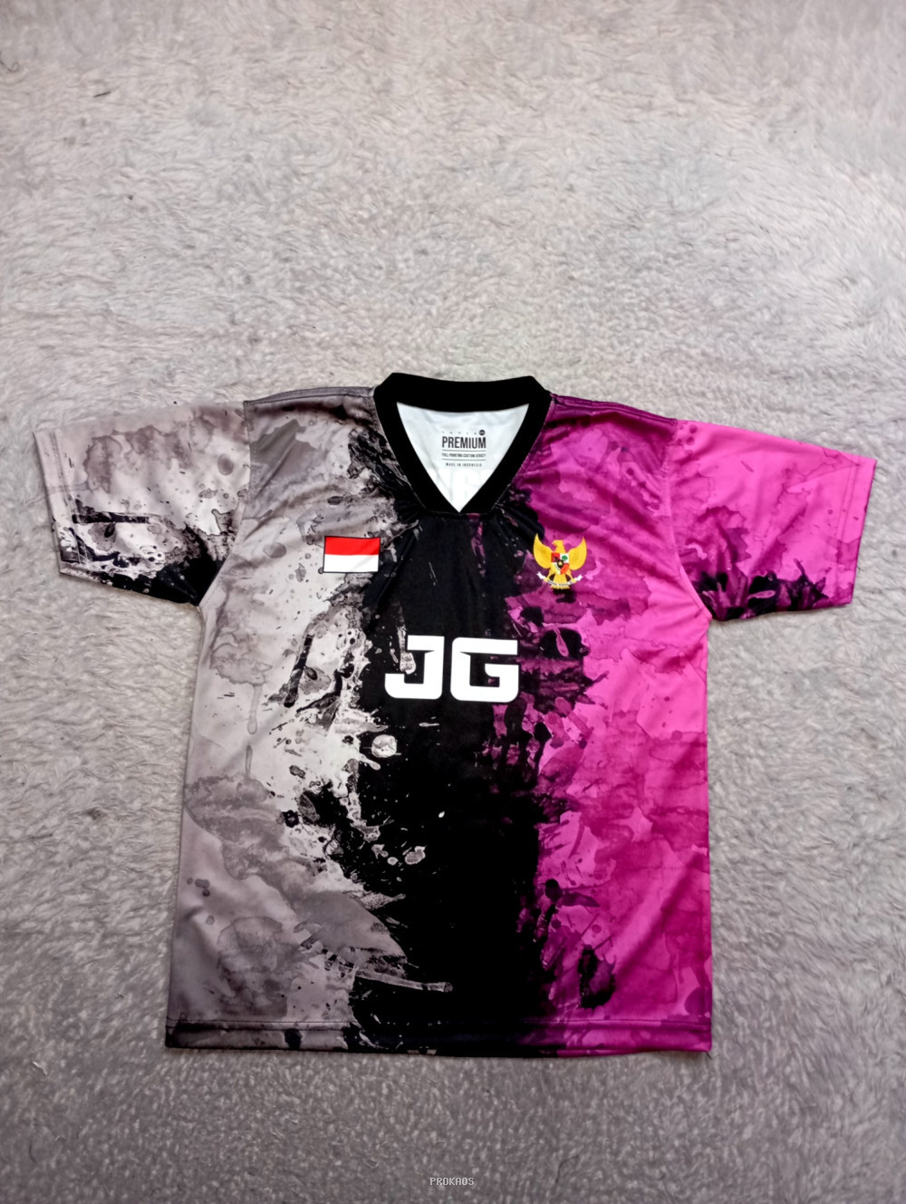 Jersey Bola : Hitam, Pink, Abu-Abu - Jersey Custom PROKAOS