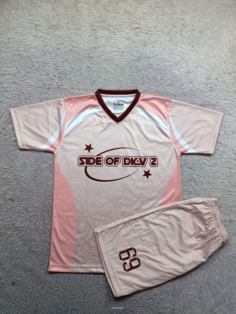 Jersey Bola SIDE OF DKV 2 : Pink, Krem - Jersey Custom PROKAOS