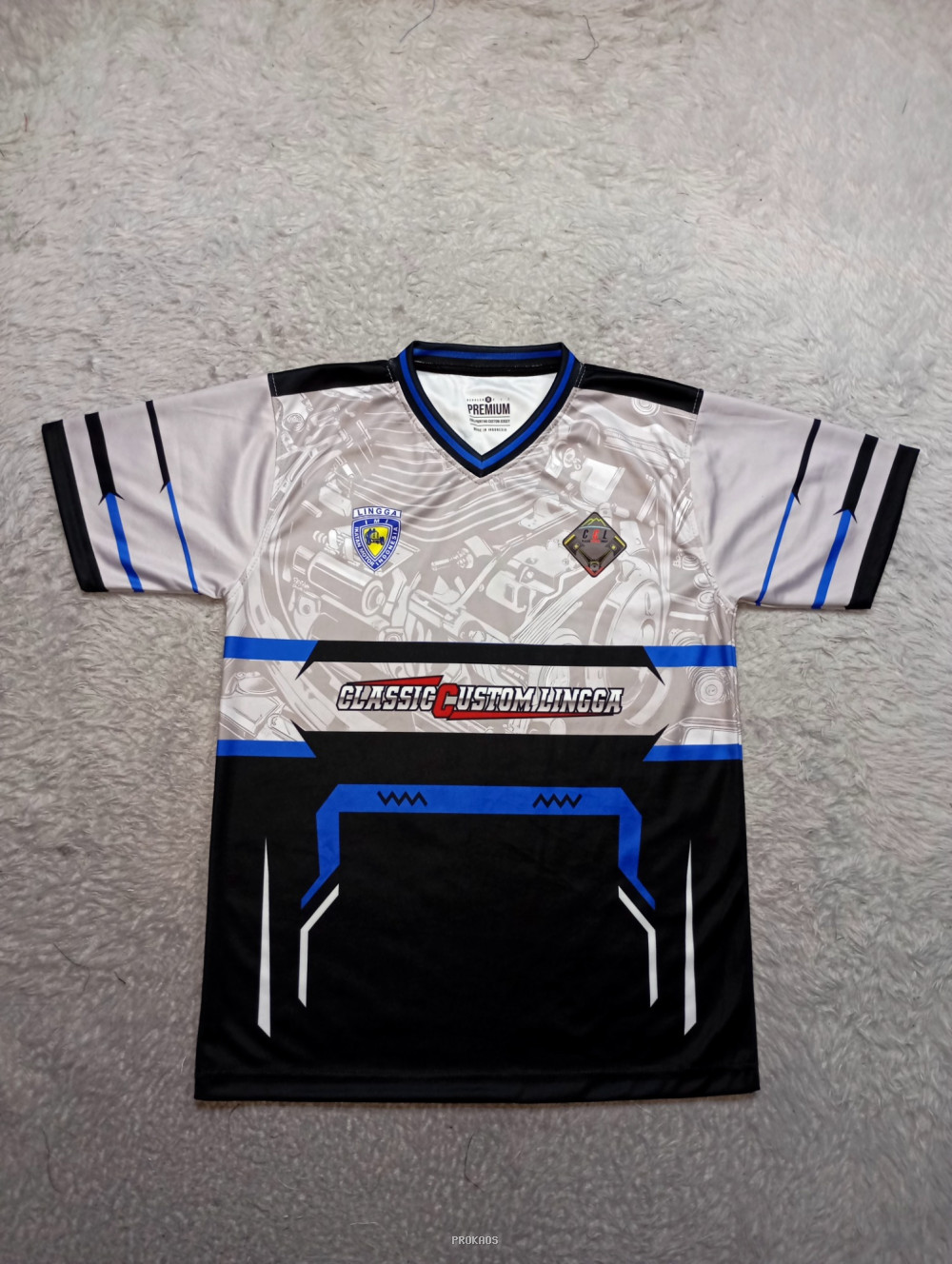 Jersey Custom Lingga: Desain Motor Klasik dengan Warna Kontras - Jersey Custom PROKAOS