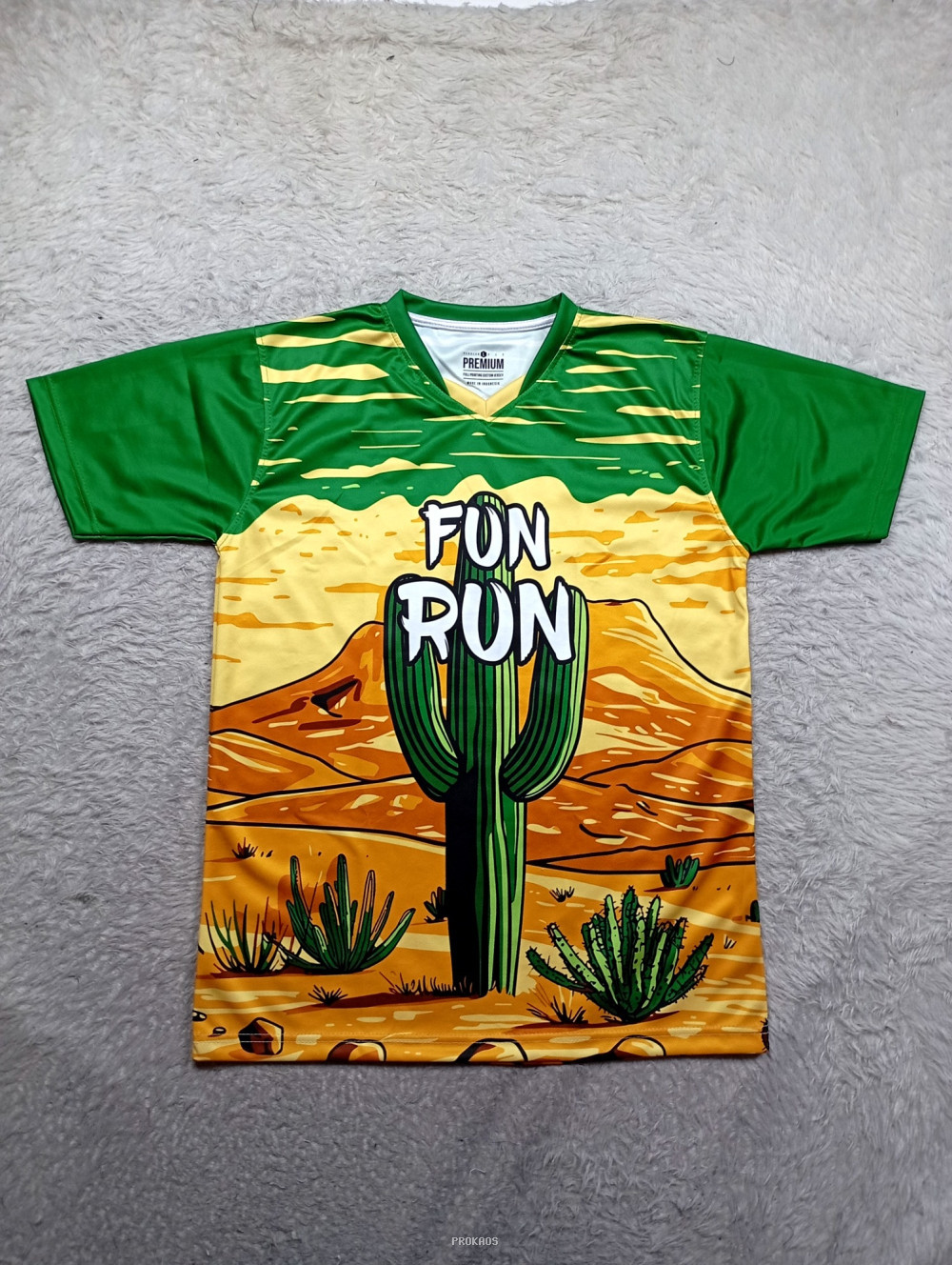 Jersey Fun Run: Kaktus di Gurun dengan Kombinasi Warna Cerah - Jersey Custom PROKAOS