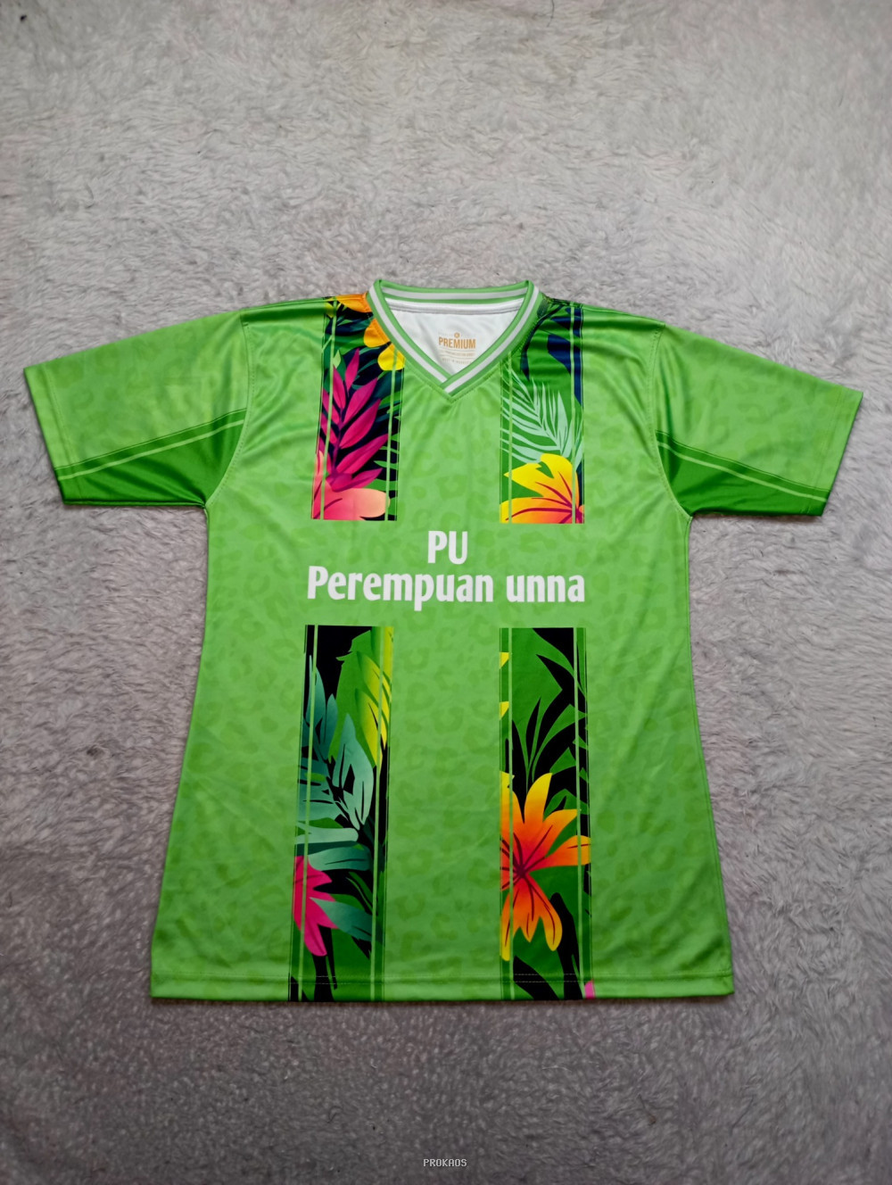 Jersey Hijau Motif Floral 'PU Perempuan Unna' - Jersey Custom PROKAOS