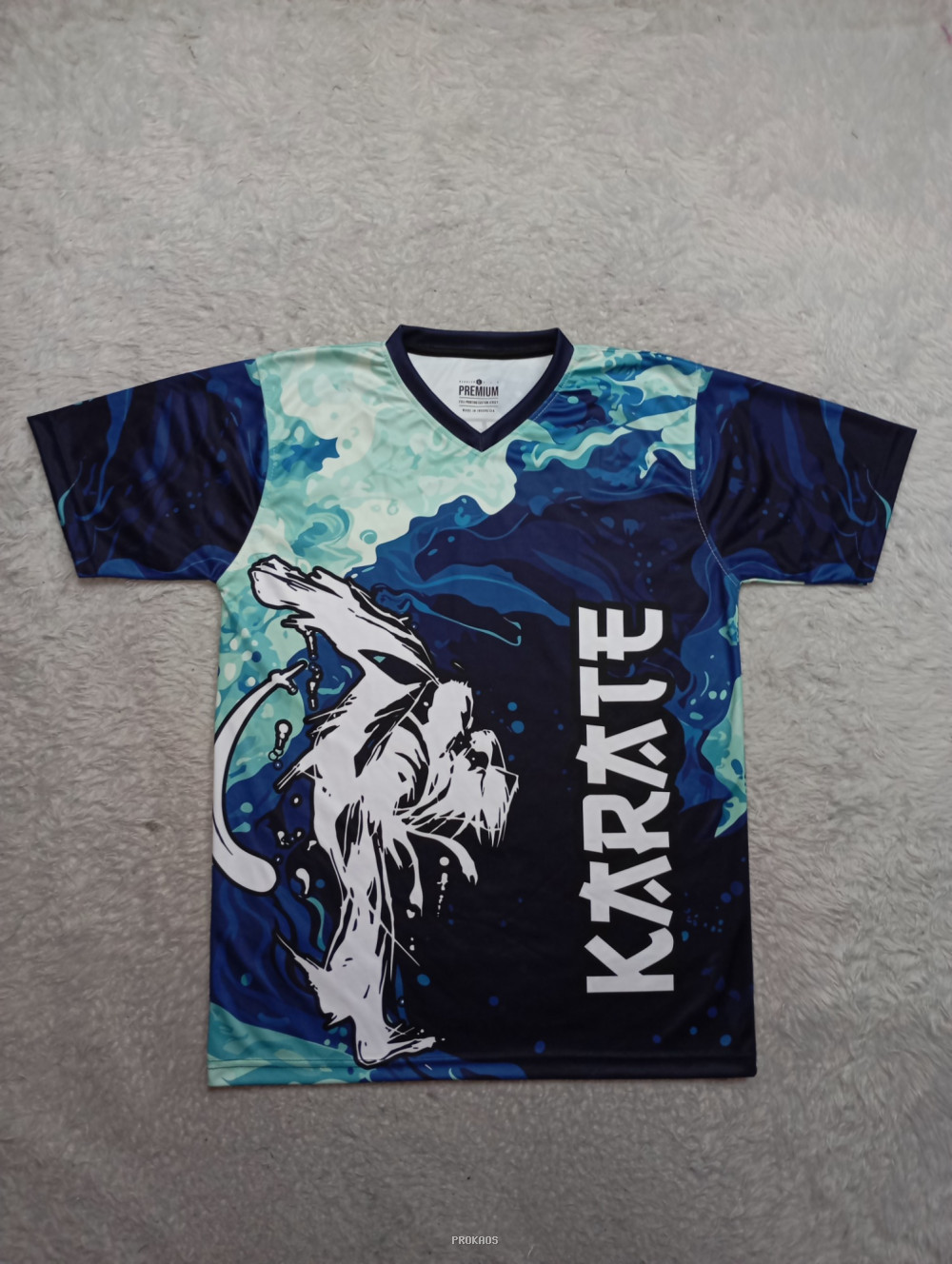 Jersey Karate: Desain Abstrak dengan Tema Air & Ninja - Jersey Custom PROKAOS