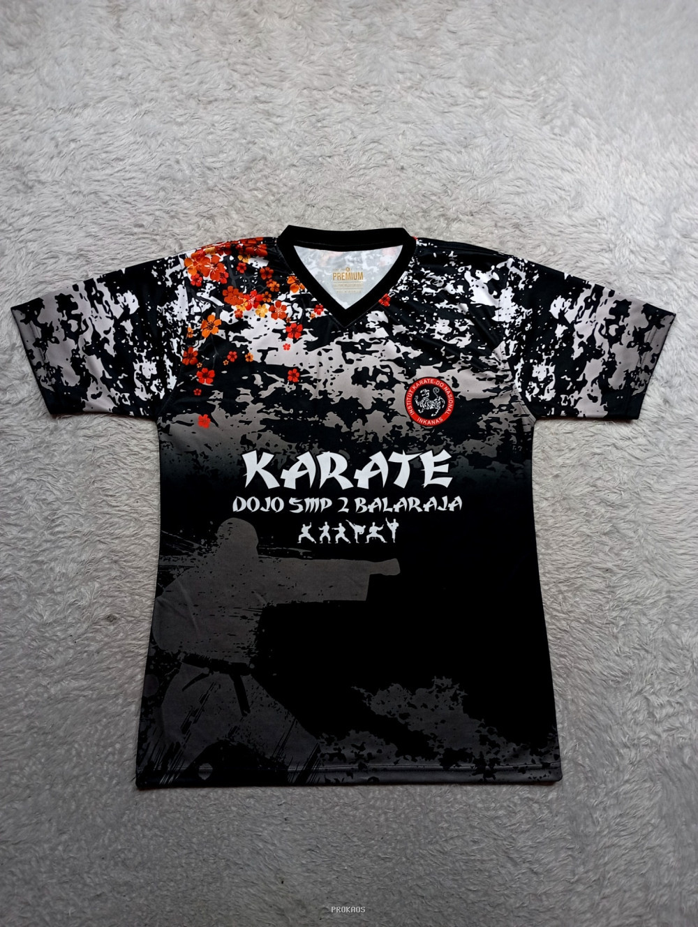 Jersey Karate Dojo SMP 2 Balaraja: Hitam-Abstrak - Jersey Custom PROKAOS