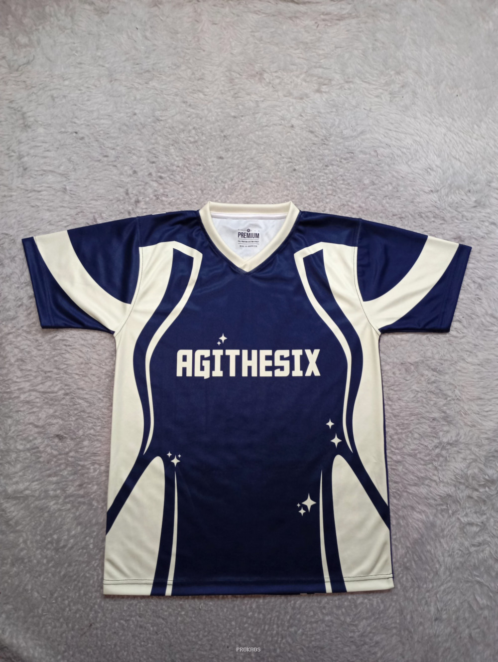 Jersey Agithesix dengan Warna Navy dan Putih - Jersey Custom PROKAOS