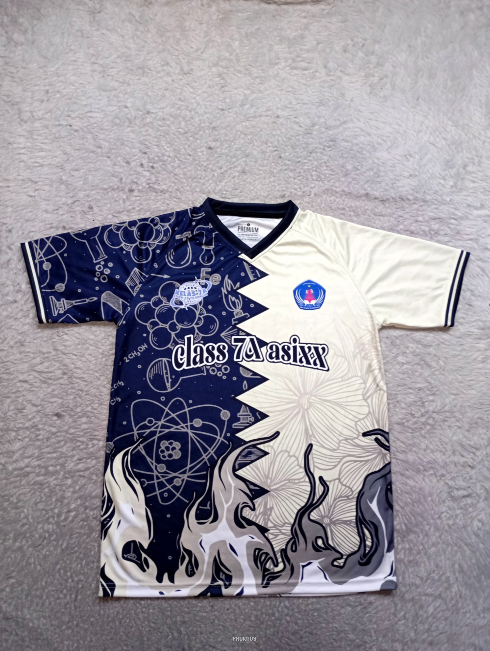 Jersey Kelas 7A Asixx: Perpaduan Sains & Api - Jersey Custom PROKAOS