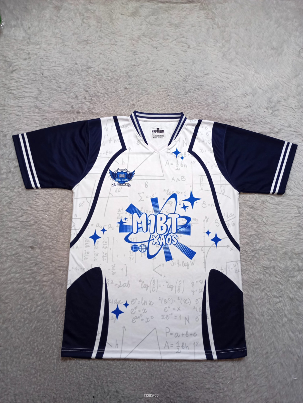 Jersey M1BT XAOS Putih dengan Desain Matematika - Jersey Custom PROKAOS