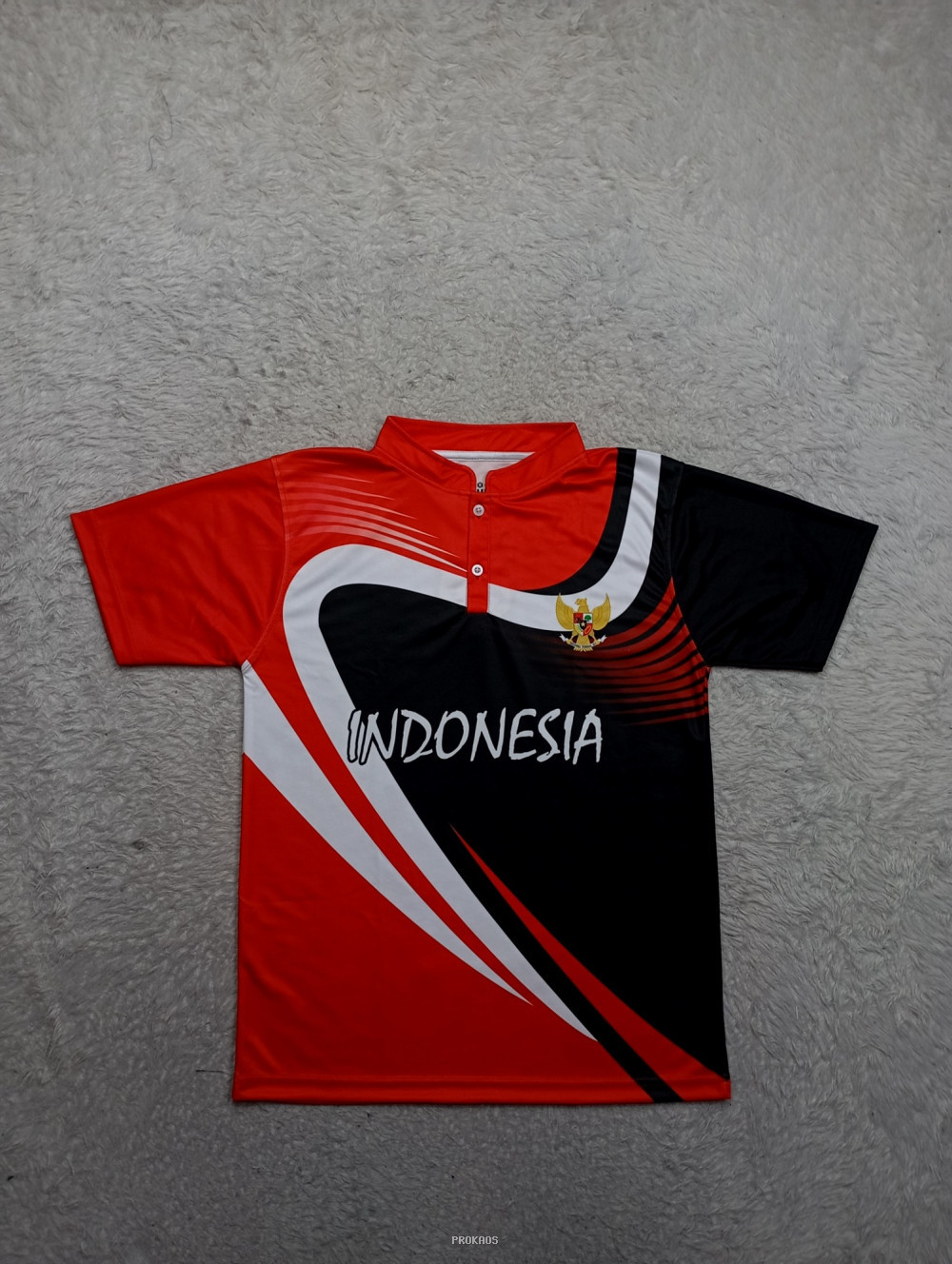 Jersey Merah Putih Indonesia dengan Lambang Garuda - Jersey Custom PROKAOS