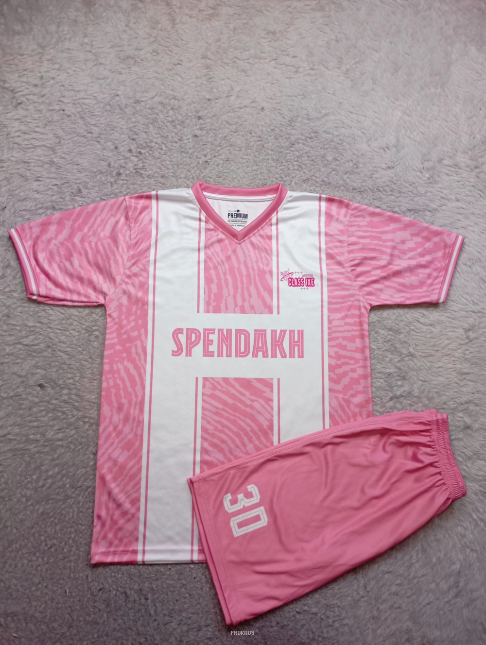 Jersey Olahraga SPENDAKH Motif Zebra : Pink Putih - Jersey Custom PROKAOS