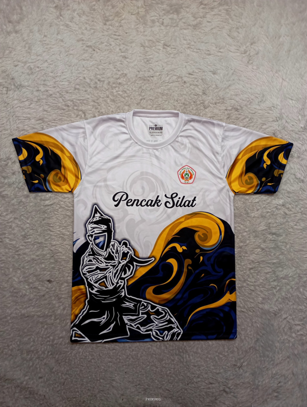 Jersey Pencak Silat: Warna Putih dengan Desain Dinamis - Jersey Custom PROKAOS