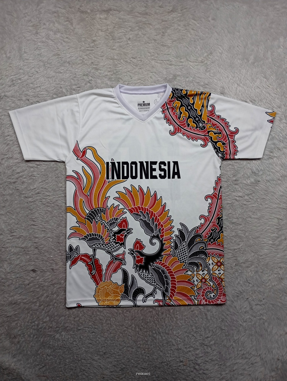 Jersey Putih Motif Batik: Indonesia - Jersey Custom PROKAOS
