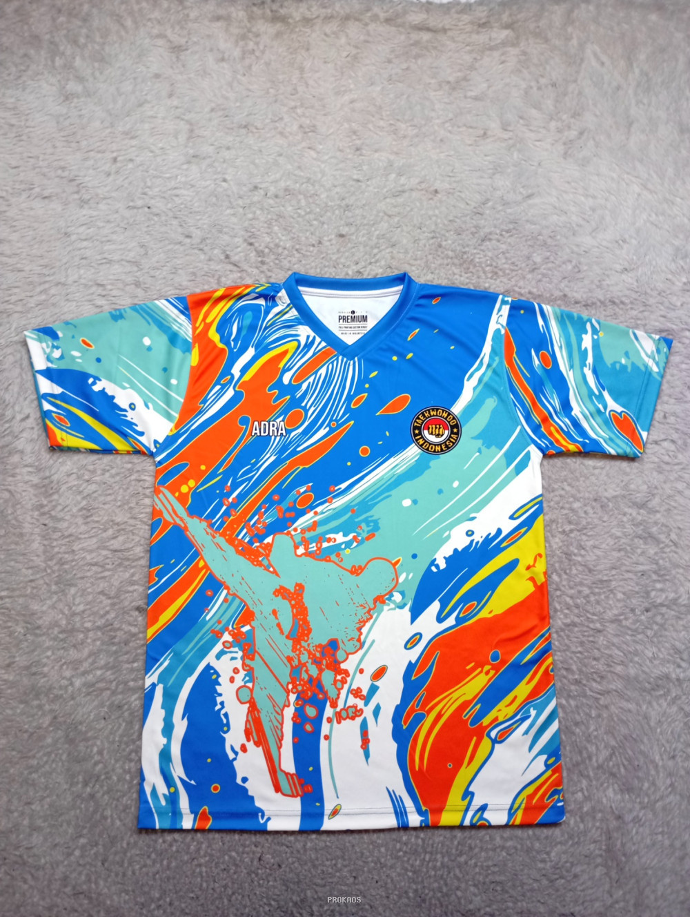 Jersey Taekwondo: Desain Abstrak Warna-warni - Jersey Custom PROKAOS
