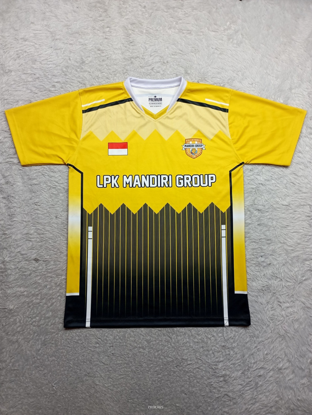 Jersey Voli LPK Mandiri Group: Kuning-Hitam Elegan - Jersey Custom PROKAOS