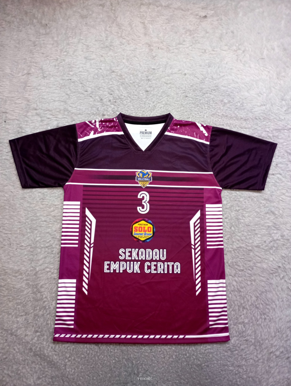 Jersey Voli Ungu-Merah Sekadau Empuk Cerita #3 - Jersey Custom PROKAOS