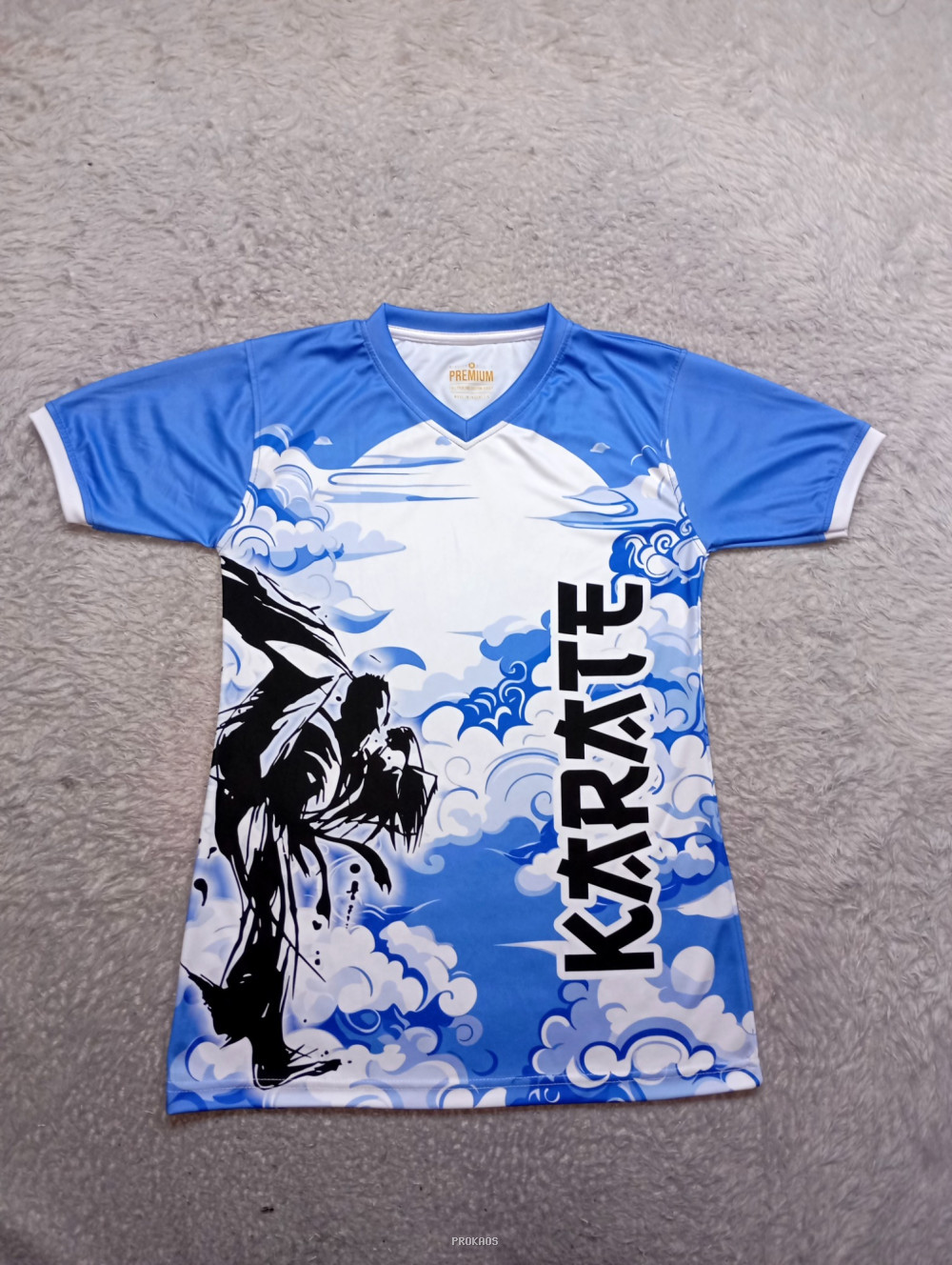Kaos Karate: Desain Ilustrasi, Nuansa Langit Biru - Jersey Custom PROKAOS