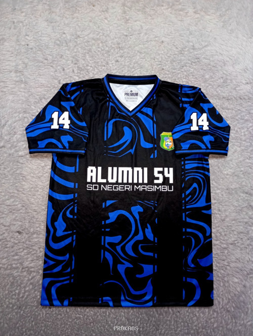 Jersey Alumni SD Negeri Masimbu 54: Hitam-Biru Dinamis - Jersey Custom PROKAOS