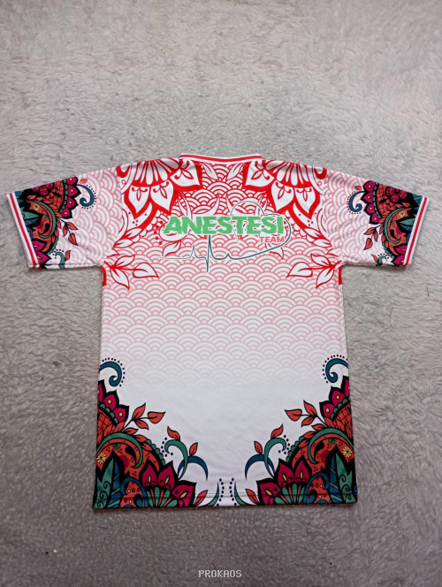 Jersey Anestesi Team: Desain Floral Merah Putih - Gambar 2