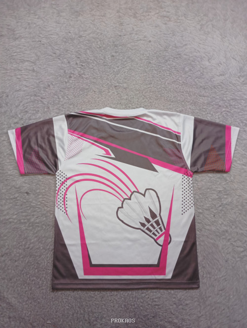 Jersey Badminton : Putih, Abu, Pink - Gambar 2