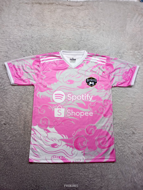 Jersey Bola Pink Motif Naga: Spotify & Shopee - Jersey Custom PROKAOS