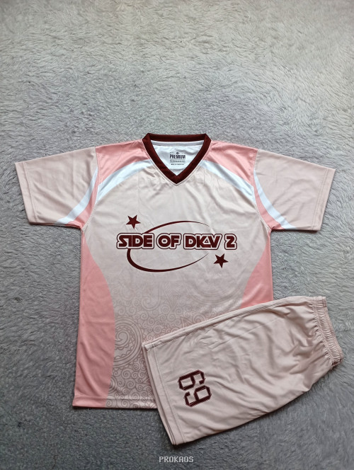 Jersey Bola SIDE OF DKV 2 : Pink, Krem - Jersey Custom PROKAOS
