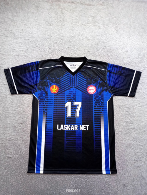 Jersey Bola Voli Laskar Net : Hitam, Biru - Jersey Custom PROKAOS