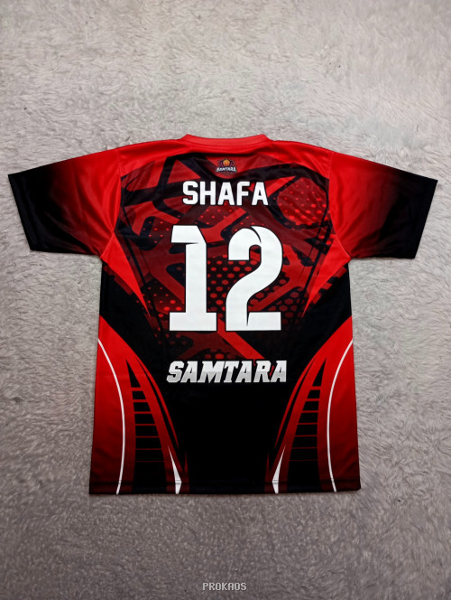 Jersey Bola Voli Merah-Hitam dengan Desain Dinamis - Gambar 2