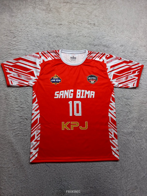 Jersey Bola Voli Merah Sang Bima #10 KPJ - Jersey Custom PROKAOS