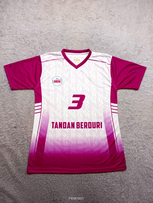 Jersey Bola Voli 'Tandan Berduri' dengan Nomor 3 - Jersey Custom PROKAOS