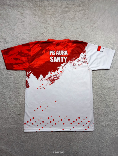 Jersey Bulutangkis: Merah Putih dengan Desain Brushstroke - Gambar 2