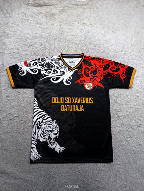 Jersey Dojo SD Xaverius Baturaja dengan Desain Harimau - Jersey Custom PROKAOS