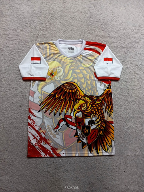 Jersey Garuda: Merah Putih, Motif Burung, Premium - Jersey Custom PROKAOS