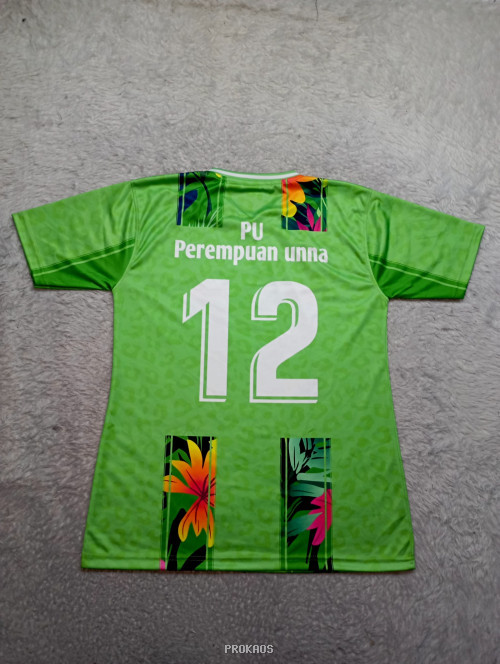 Jersey Hijau Motif Floral 'PU Perempuan Unna' - Gambar 2