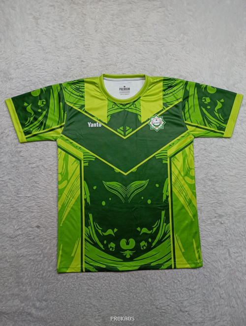 Jersey Hijau Motif Unik dengan Nama Yanto - Jersey Custom PROKAOS