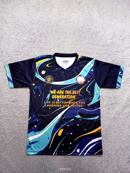 Jersey Hitam Biru dengan Desain Dinamis dan Pesan Motivasi - Jersey Custom PROKAOS