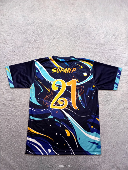 Jersey Hitam Biru dengan Desain Dinamis dan Pesan Motivasi - Gambar 2