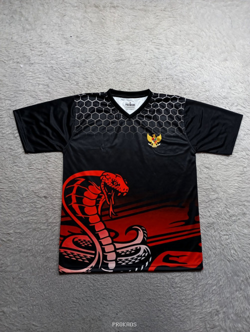 Jersey Hitam Cobra Merah: Desain Garang dengan Garuda - Jersey Custom PROKAOS