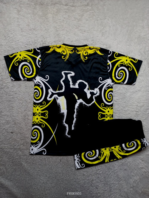 Jersey Hitam Motif Etnik dengan Desain Bendera Merah Putih - Gambar 2