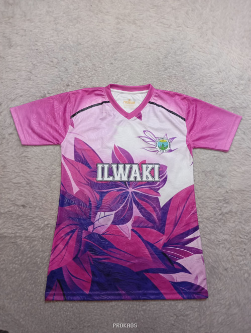 Jersey ILWAKI Floral: Kombinasi Merah Muda & Ungu - Jersey Custom PROKAOS